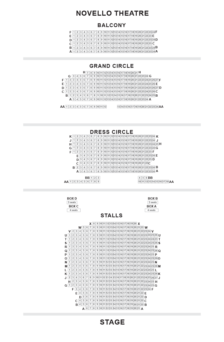Novello Theatre Seating Chart